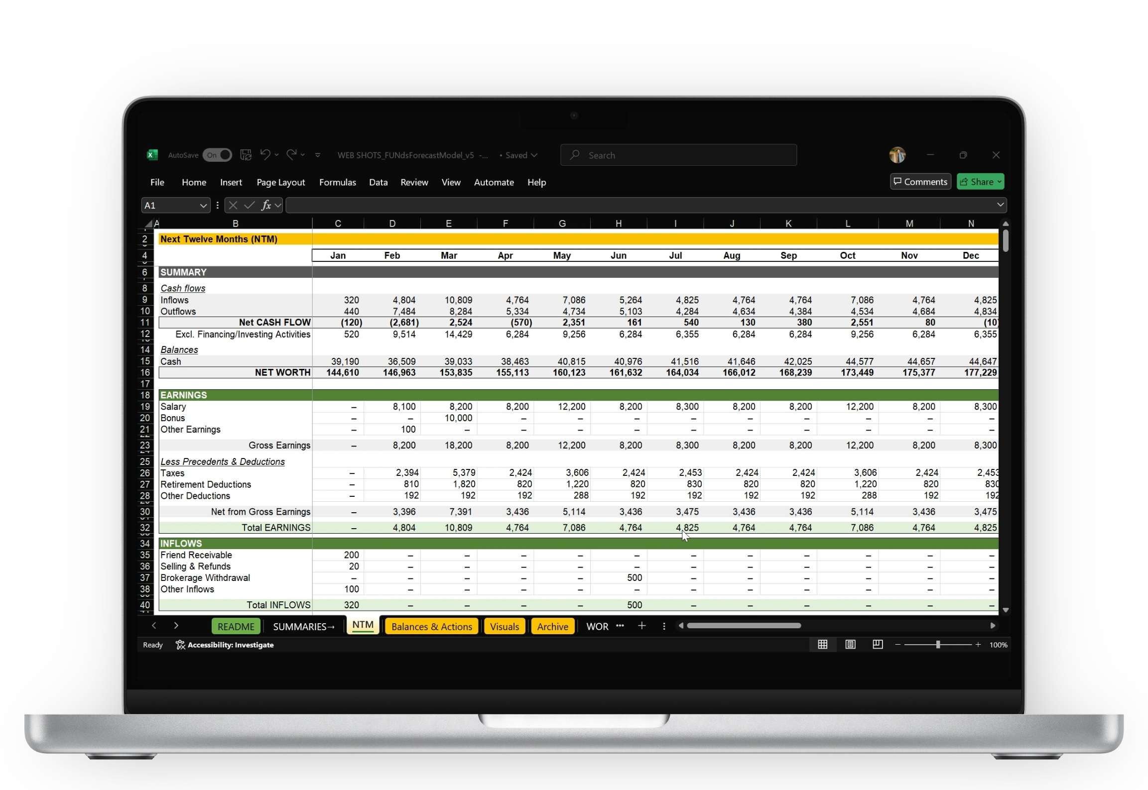 Excel Workbook NTM Tab